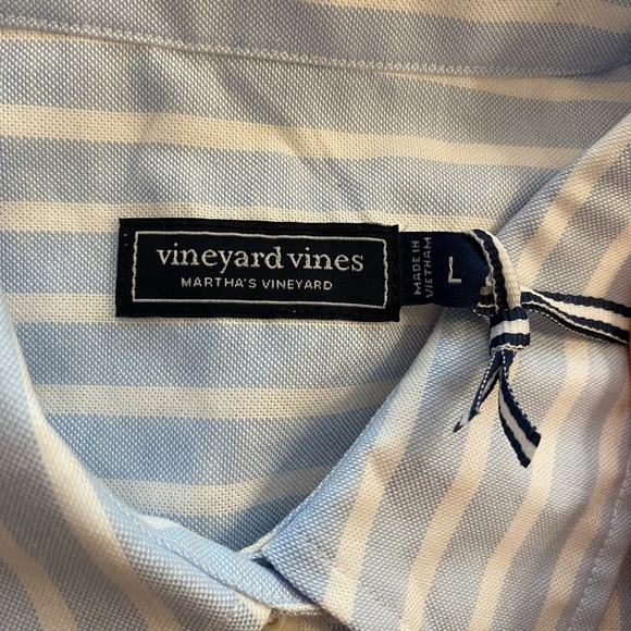 Vineyard Vines Women’s Blue White Striped Bows Button Down Shirt Large NEW - Picture 12 of 12